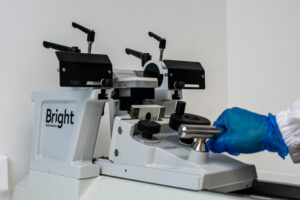tissue section equipment being handled professionally in the lab
